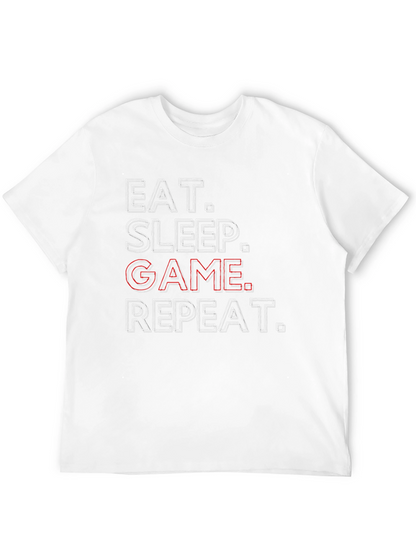 Eat Sleep Game Repeat Black T-Shirt - Gamer Life