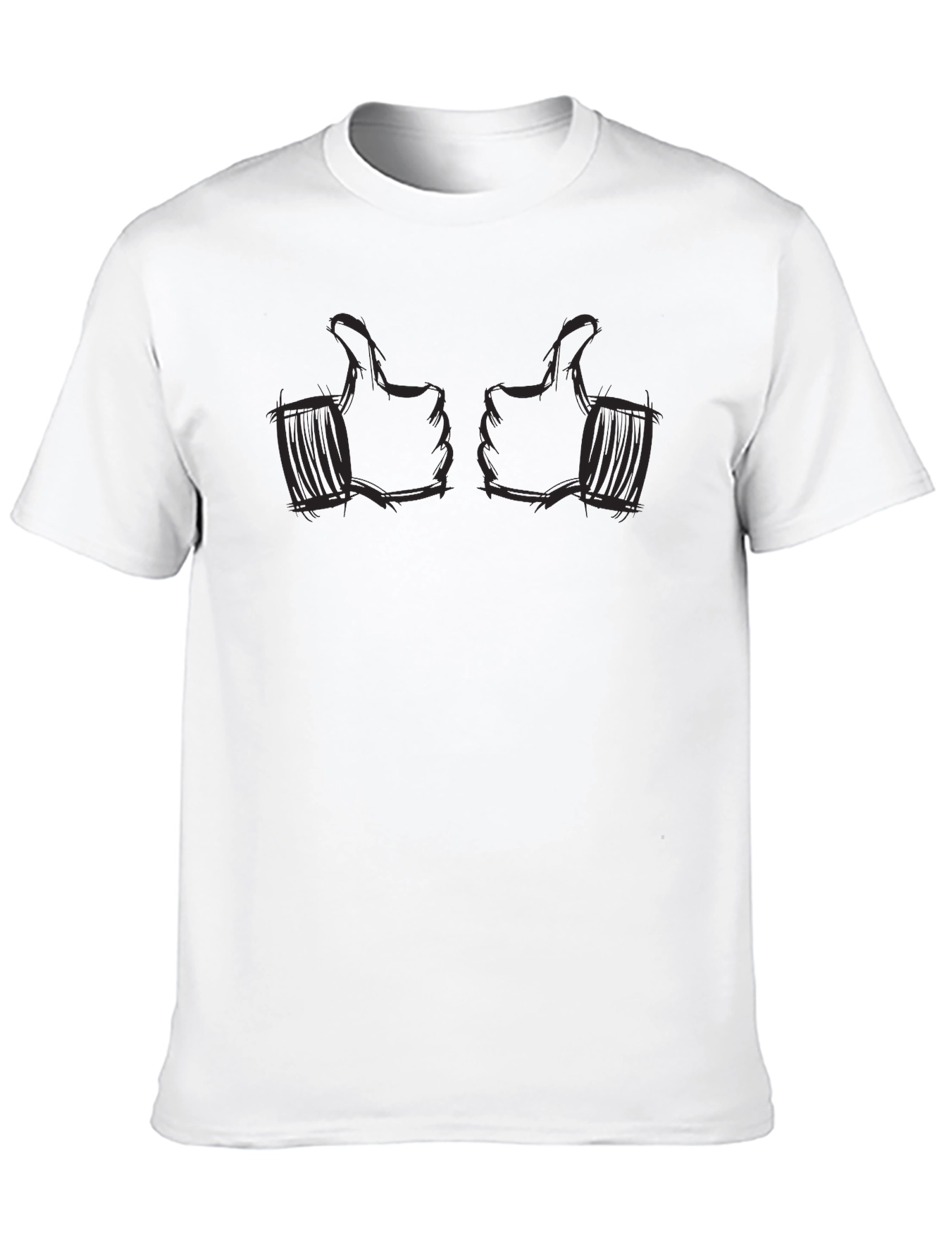 Thumbs Up Graphic Tee - Black Cotton Casual Shirt