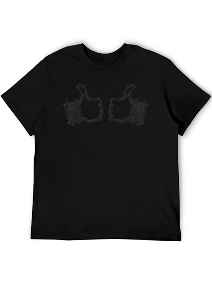 Thumbs Up Graphic Tee - Black Cotton Casual Shirt