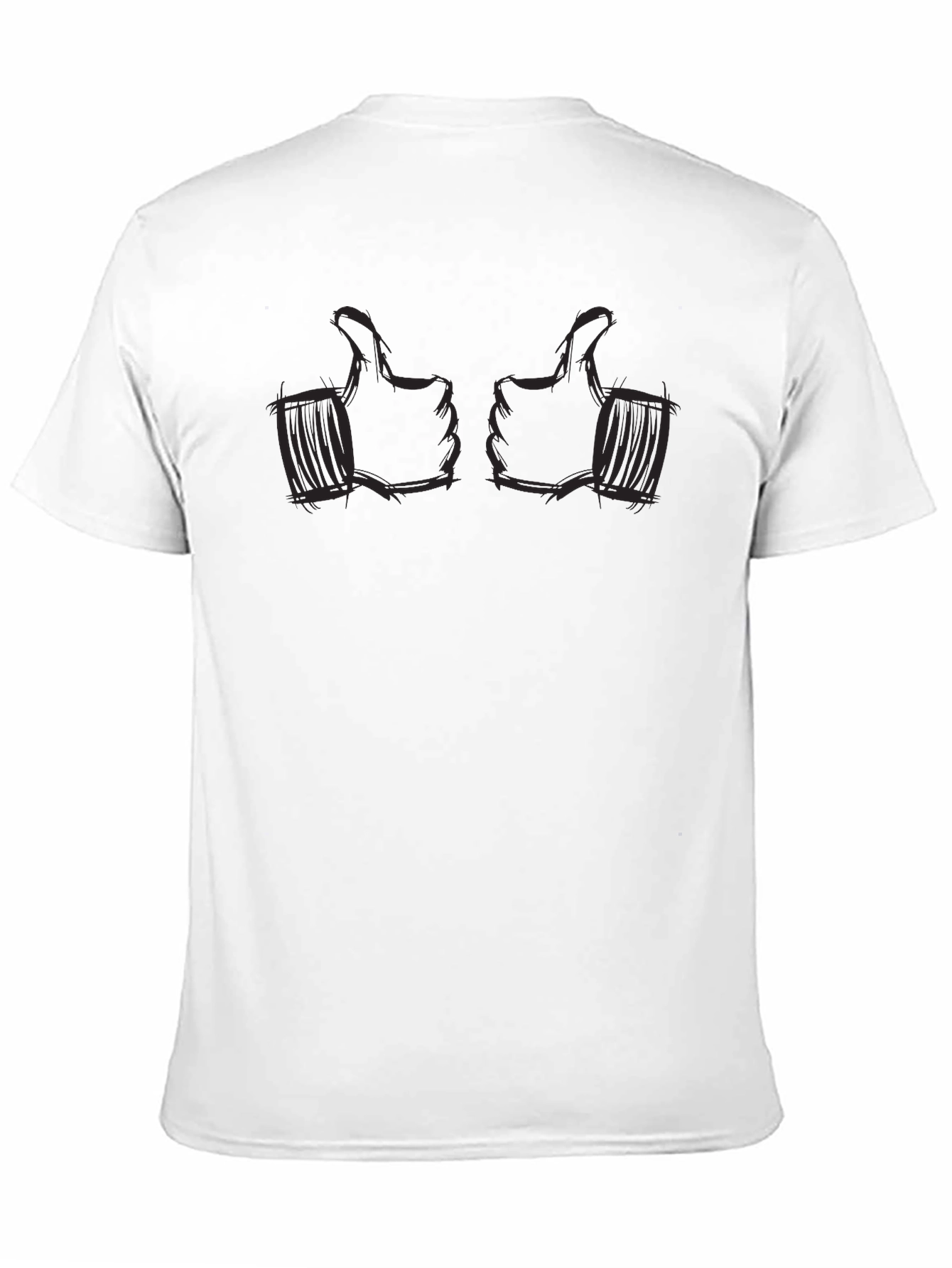 Thumbs Up Graphic Tee - Black Cotton Casual Shirt