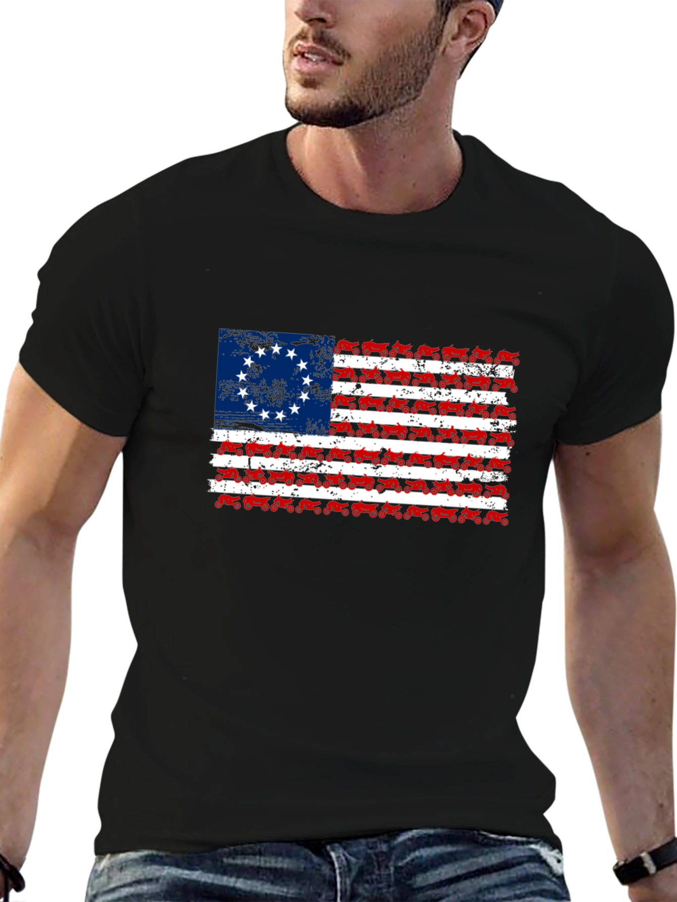 Betsy Ross Tractor Flag T-Shirt