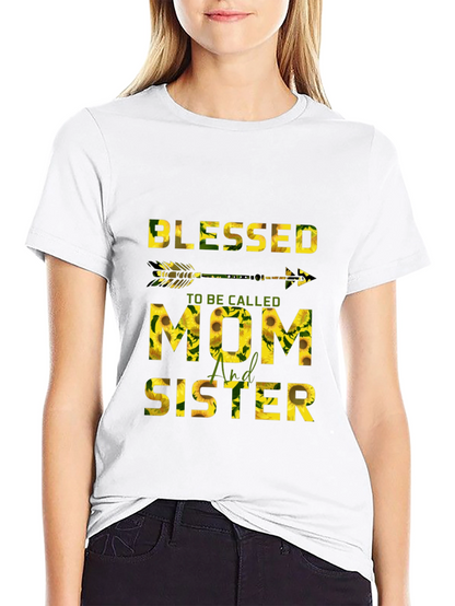 Blessed Mom & Sister Sunflower Graphic Tee