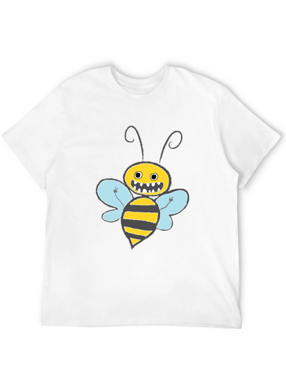 Funny Bee Graphic T-Shirt - Black Crew Neck Tee