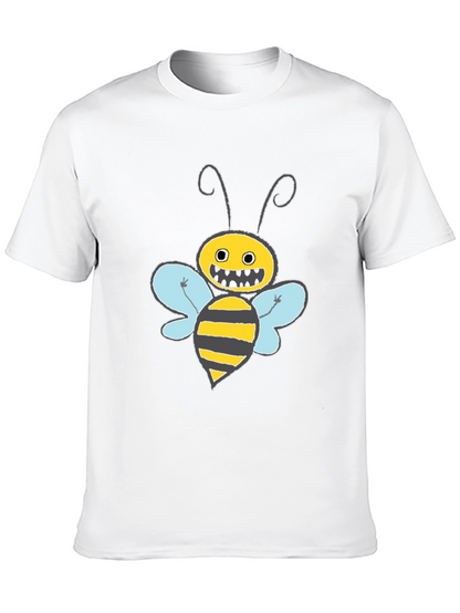 Funny Bee Graphic T-Shirt - Black Crew Neck Tee