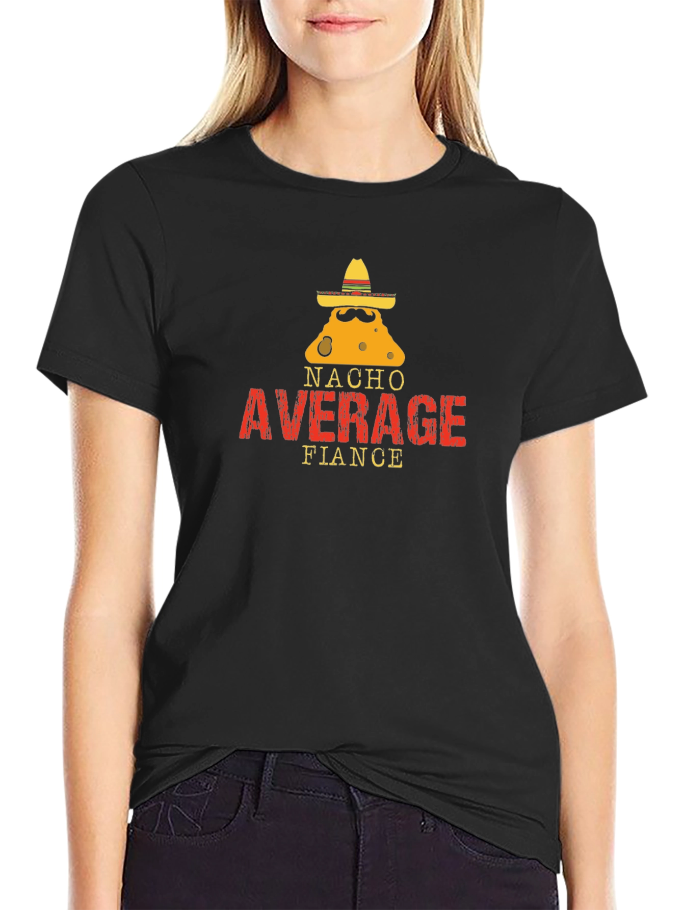 Nacho Average Fiance Graphic Tee - Black
