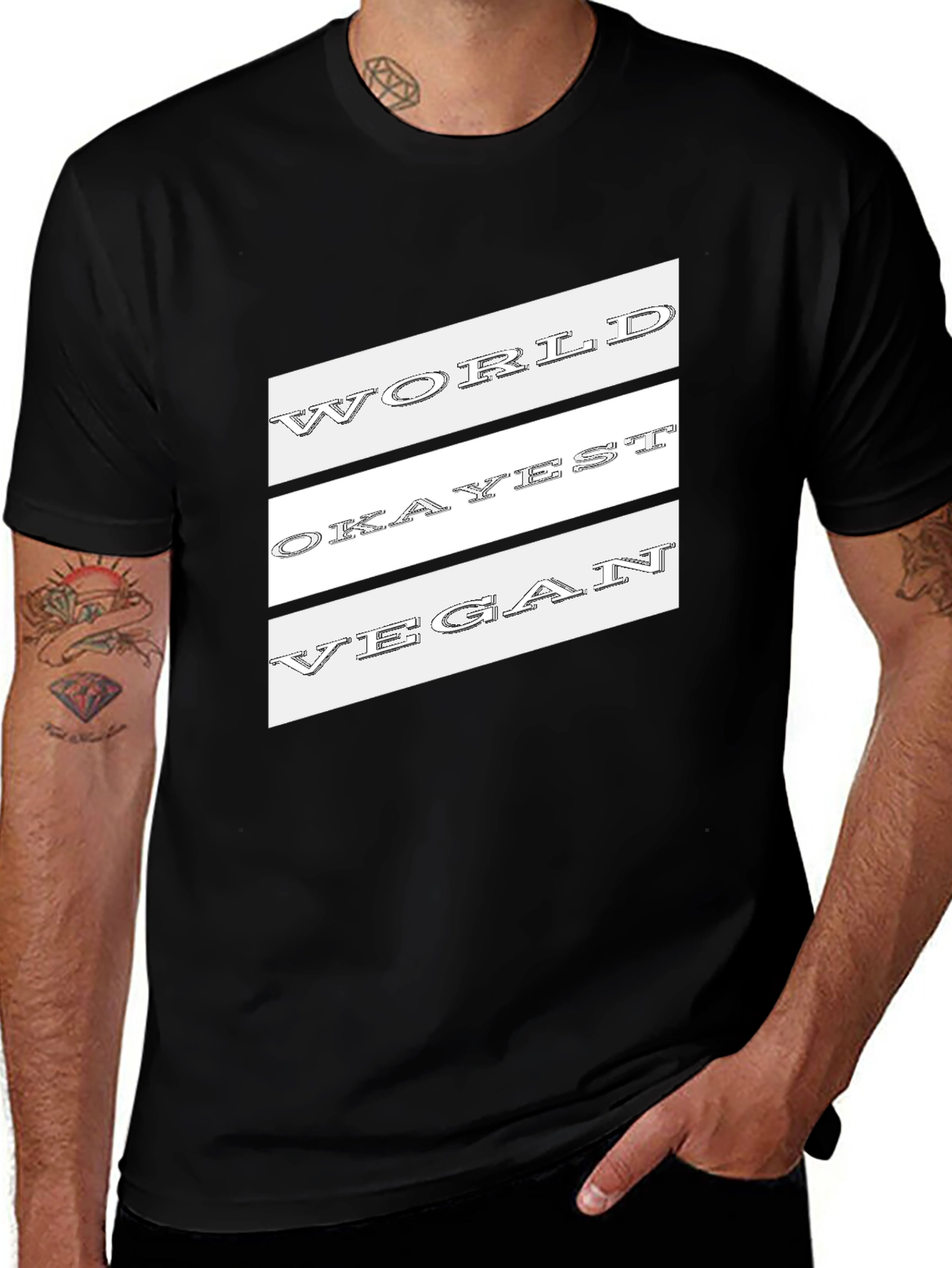 World Okayest Vegan T-Shirt - Mens Black Tee