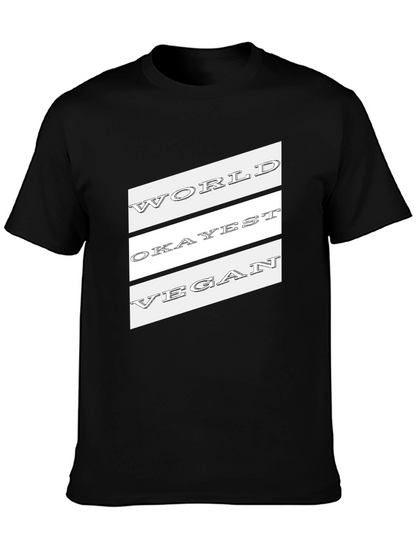 World Okayest Vegan T-Shirt - Mens Black Tee