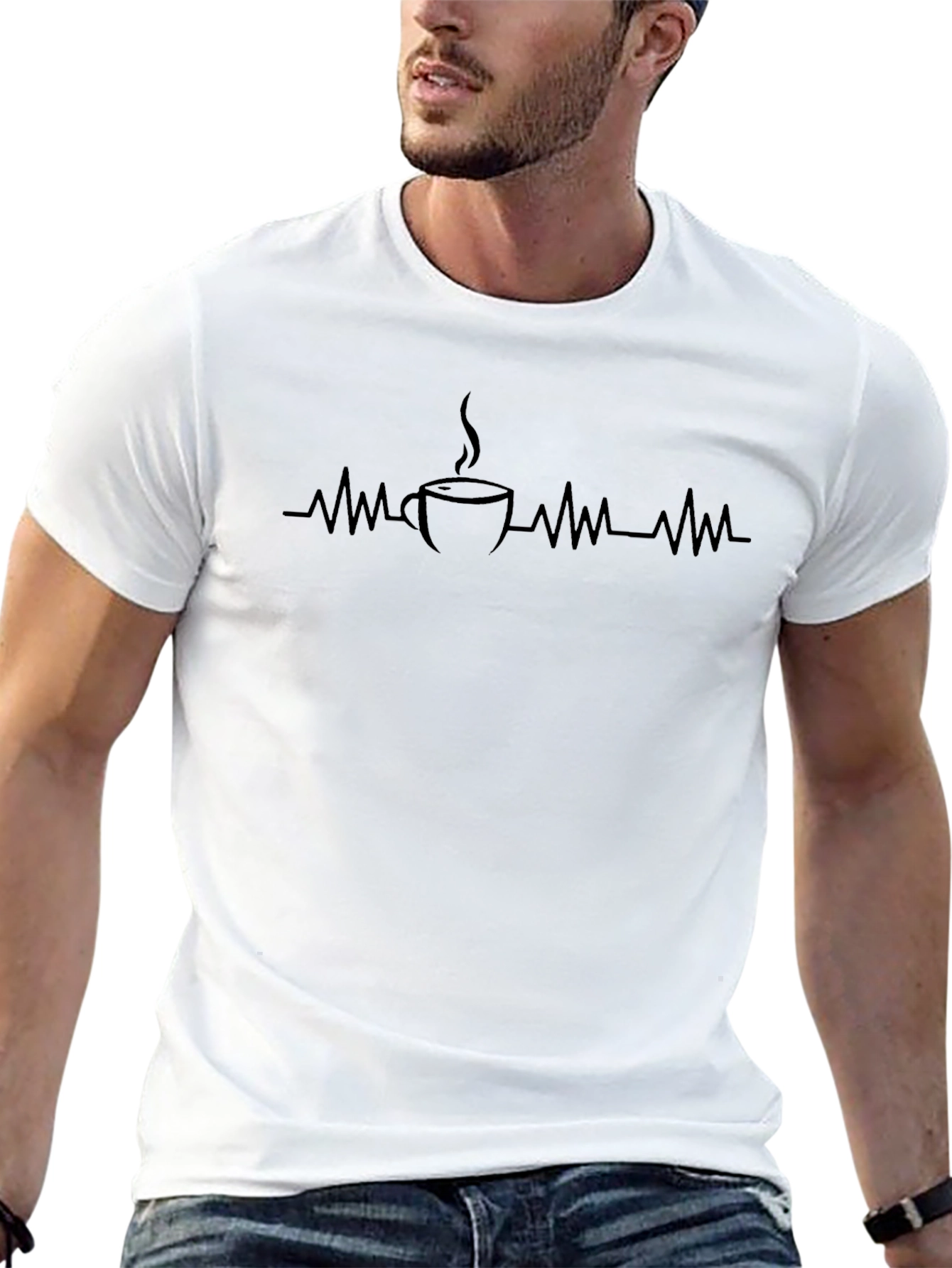 Coffee Heartbeat T-Shirt - Caffeine Lover Tee
