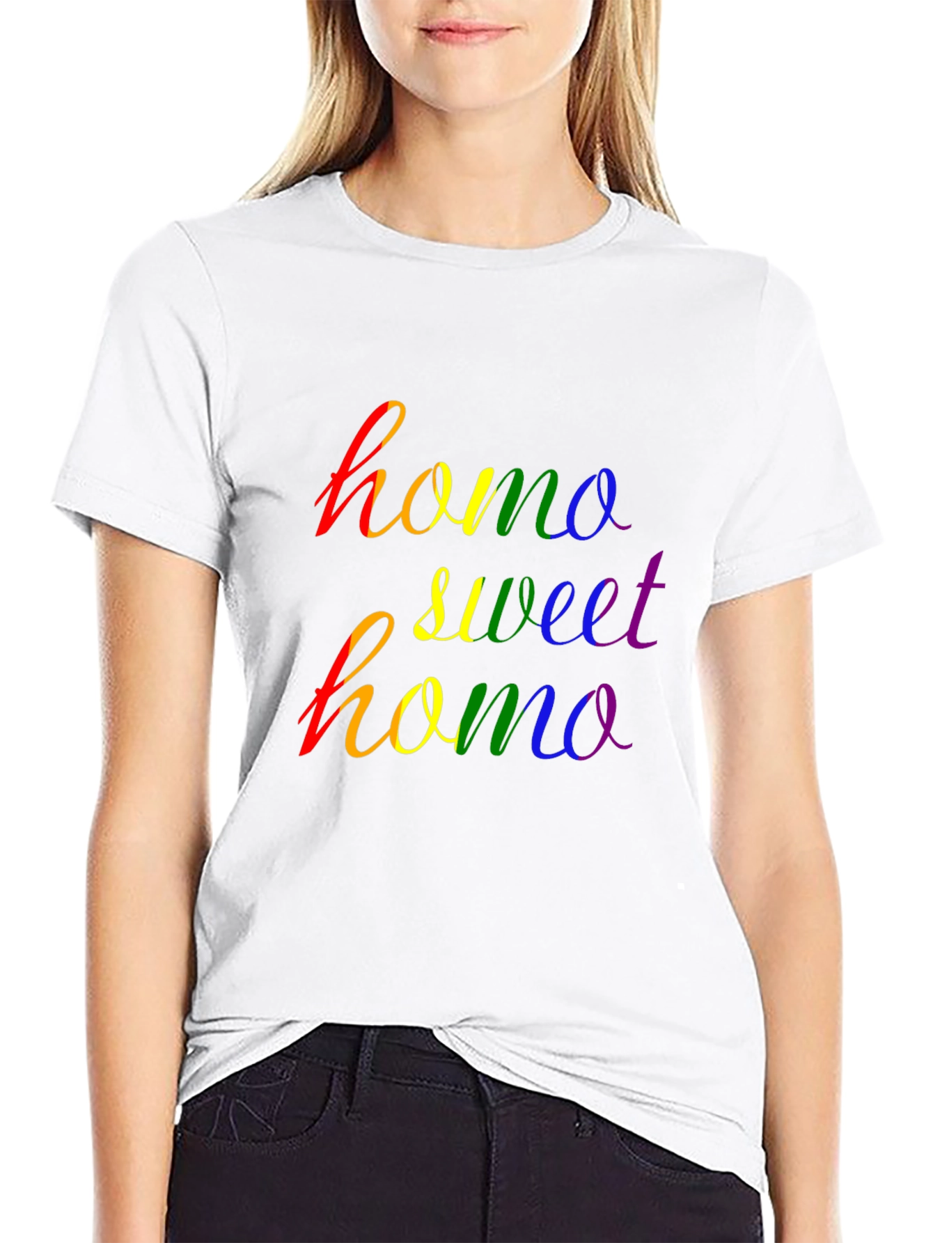 Homo Sweet Homo Pride T-Shirt - Rainbow Graphic Tee