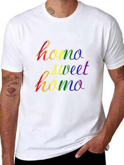 Homo Sweet Homo Pride T-Shirt - Rainbow Graphic Tee