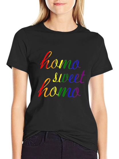 Homo Sweet Homo Pride T-Shirt - Rainbow Graphic Tee