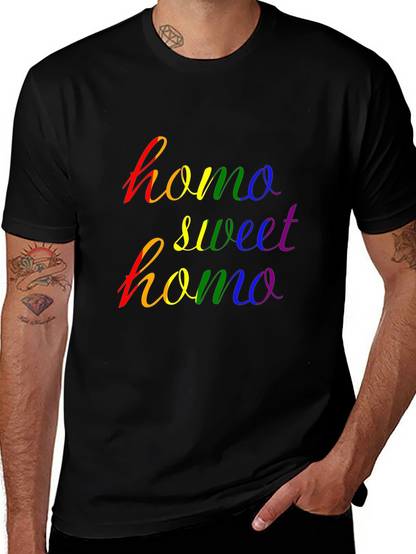 Homo Sweet Homo Pride T-Shirt - Rainbow Graphic Tee