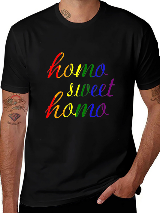 Homo Sweet Homo Pride T-Shirt - Rainbow Graphic Tee