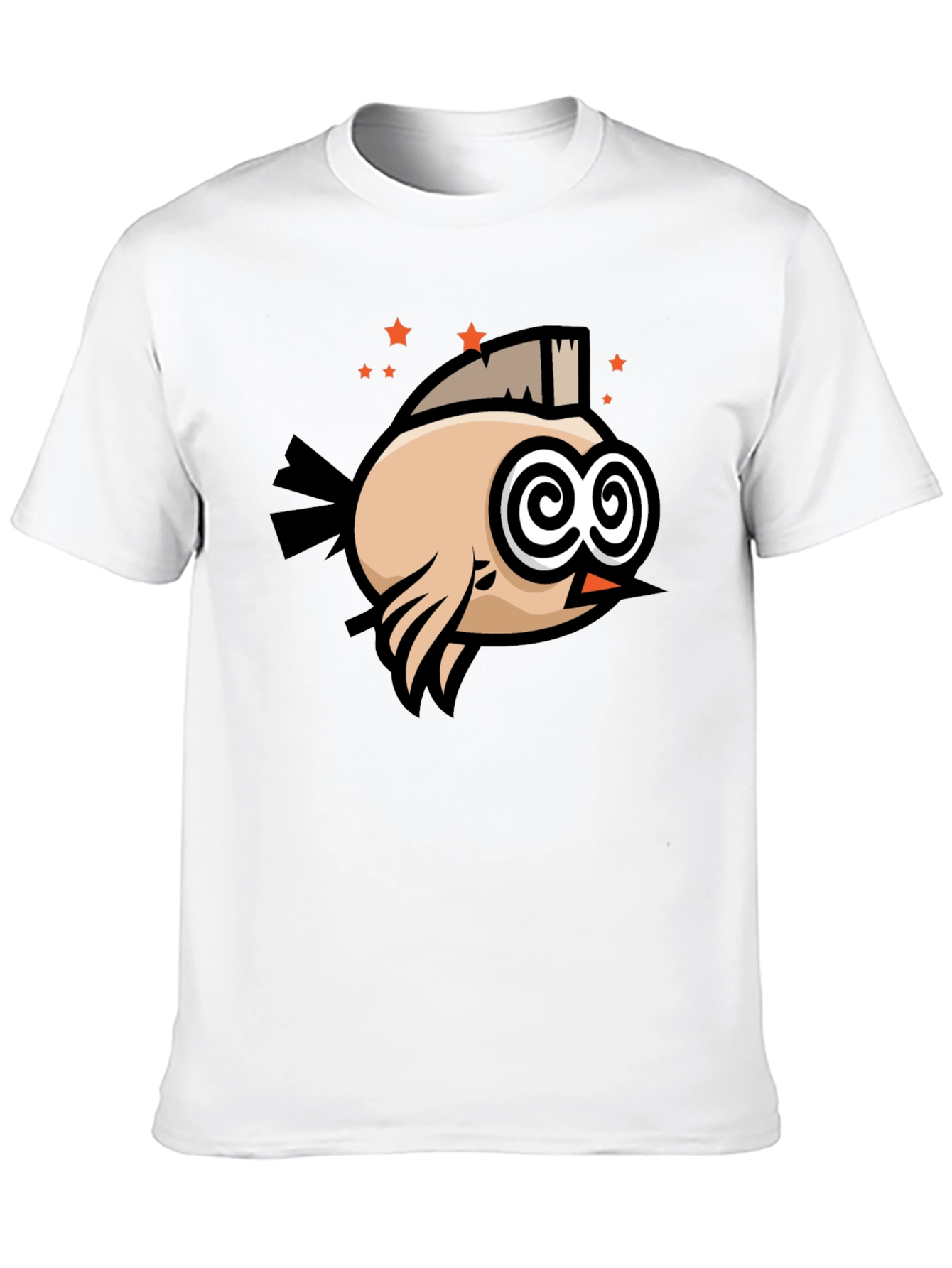 Funny Bird T-Shirt - Swirl Eyes Cartoon Tee