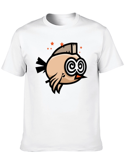 Funny Bird T-Shirt - Swirl Eyes Cartoon Tee
