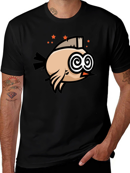 Funny Bird T-Shirt - Swirl Eyes Cartoon Tee
