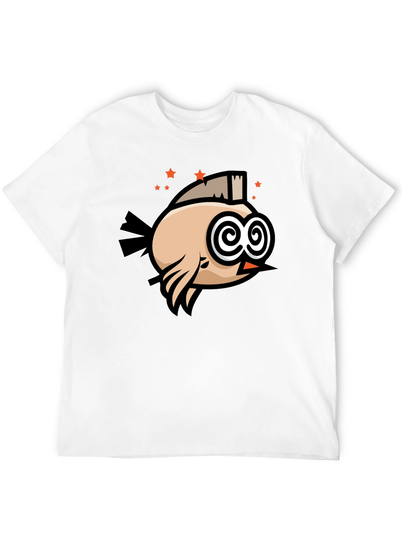 Funny Bird T-Shirt - Swirl Eyes Cartoon Tee