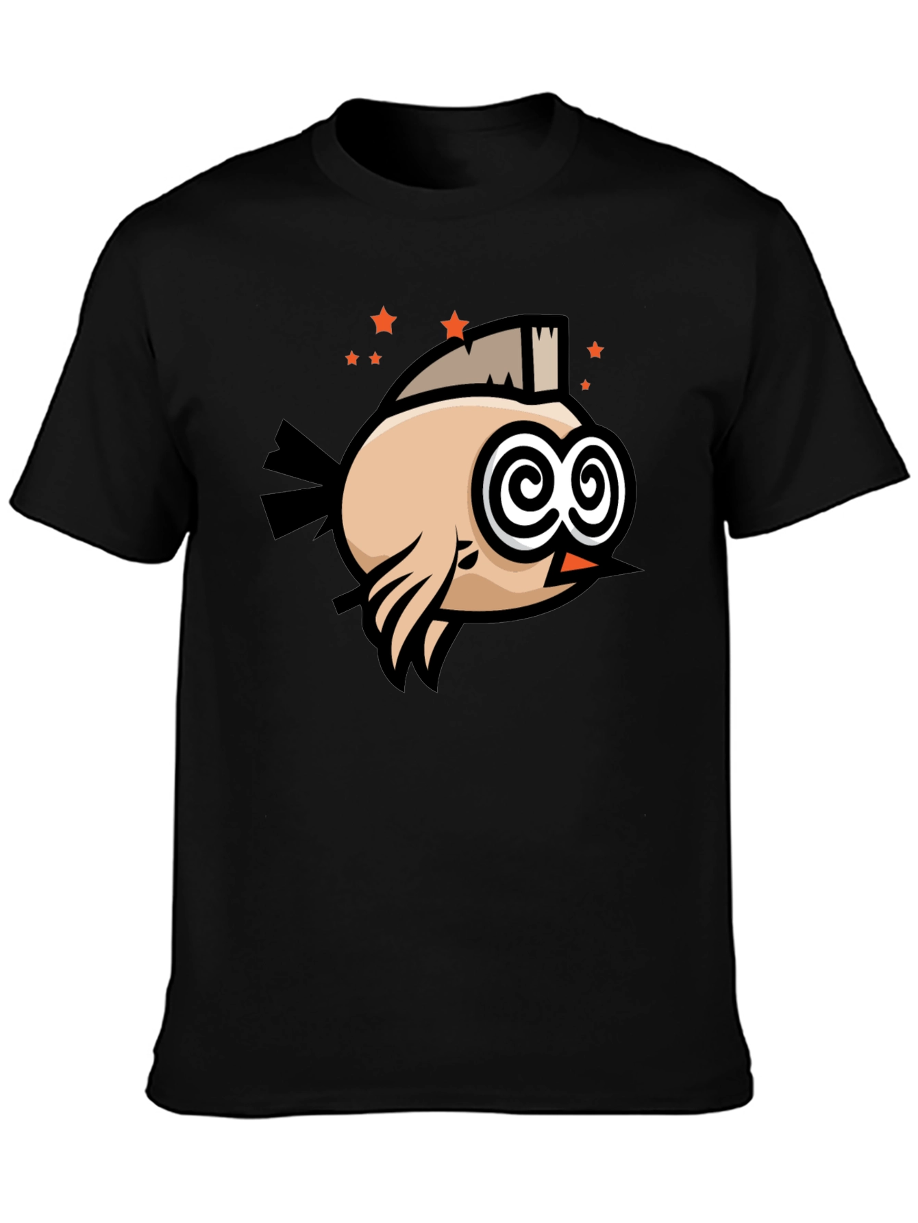 Funny Bird T-Shirt - Swirl Eyes Cartoon Tee