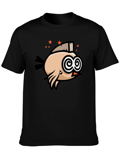 Funny Bird T-Shirt - Swirl Eyes Cartoon Tee