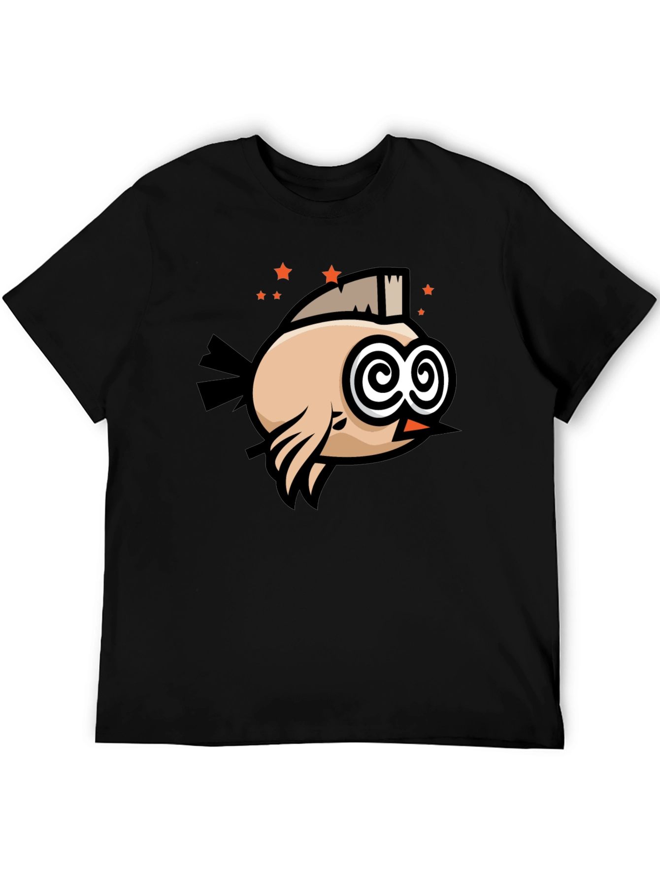 Funny Bird T-Shirt - Swirl Eyes Cartoon Tee