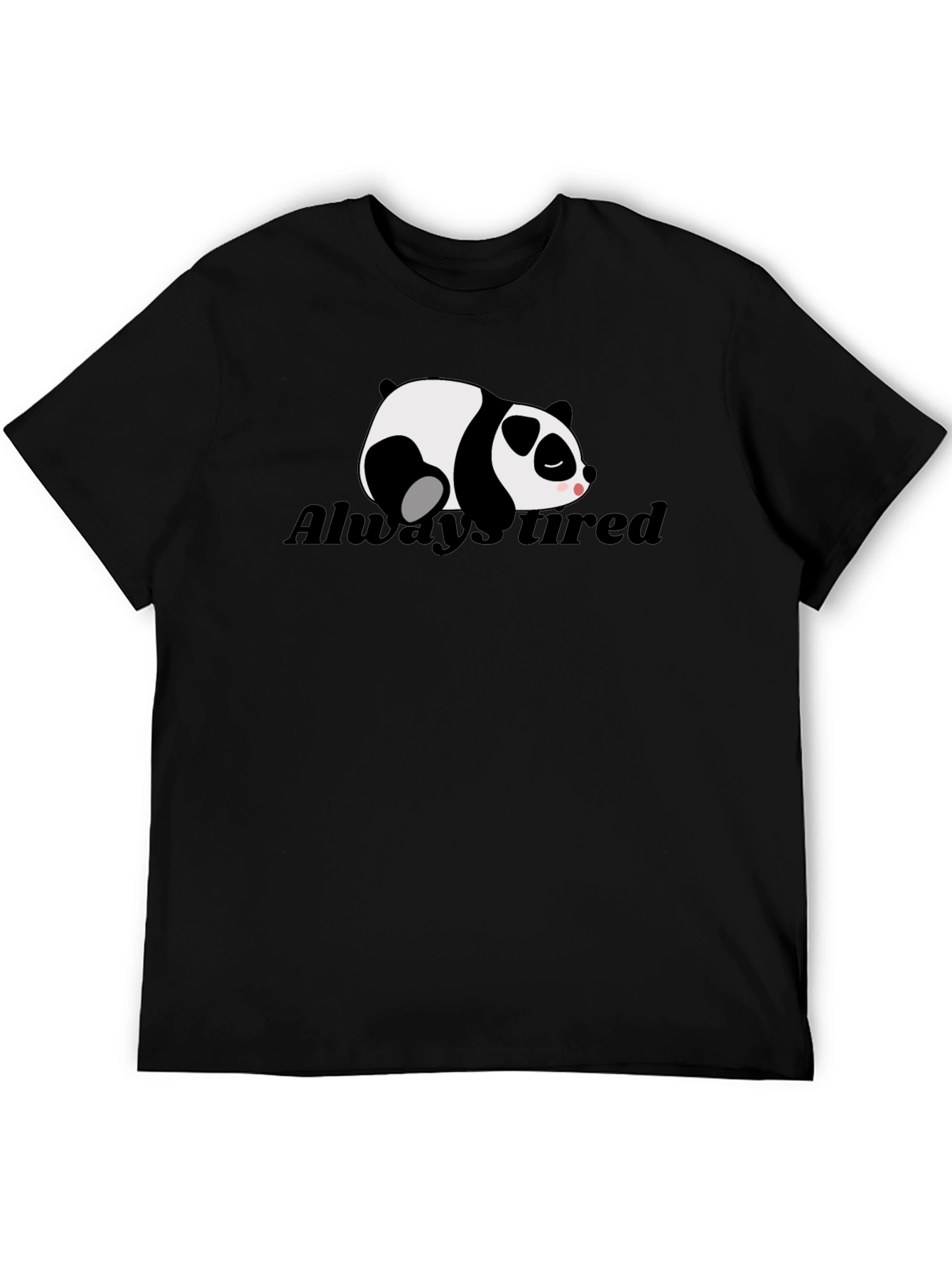 Always Tired Panda Graphic T-Shirt - Black
