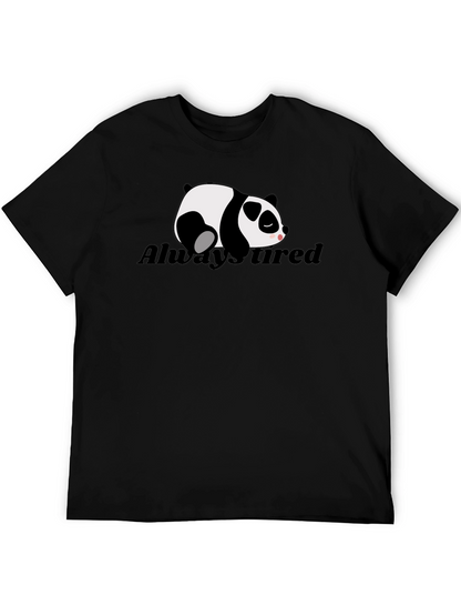 Always Tired Panda Graphic T-Shirt - Black