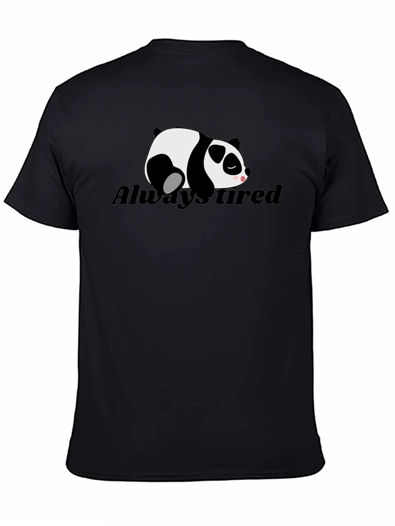 Always Tired Panda Graphic T-Shirt - Black