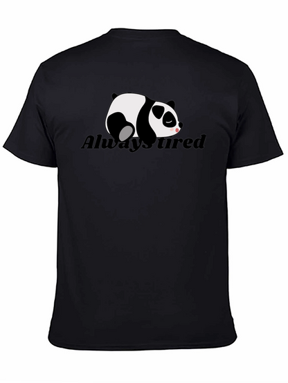 Always Tired Panda Graphic T-Shirt - Black