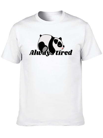 Always Tired Panda Graphic T-Shirt - Black
