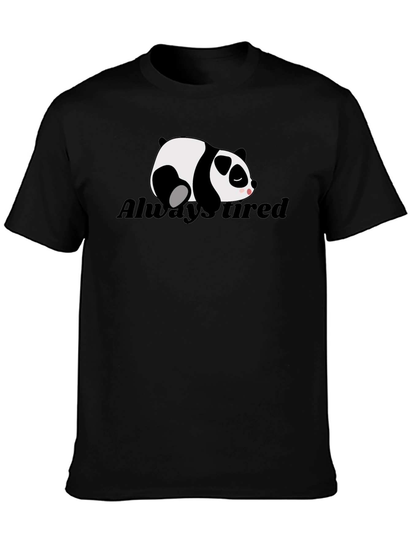 Always Tired Panda Graphic T-Shirt - Black