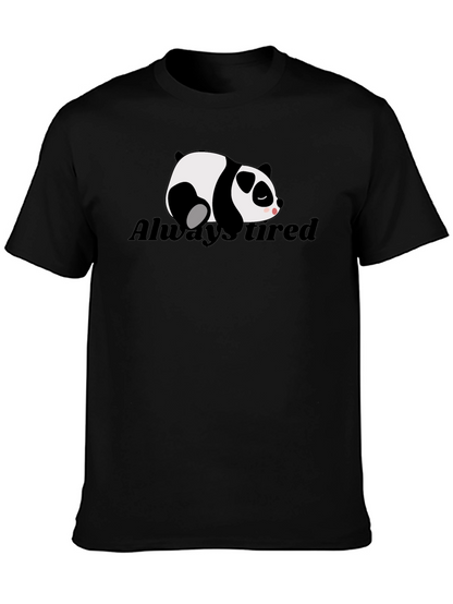 Always Tired Panda Graphic T-Shirt - Black