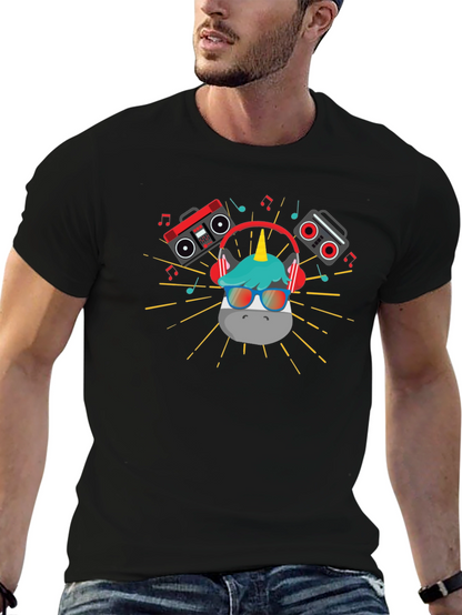 DJ Unicorn Graphic T-Shirt - Black
