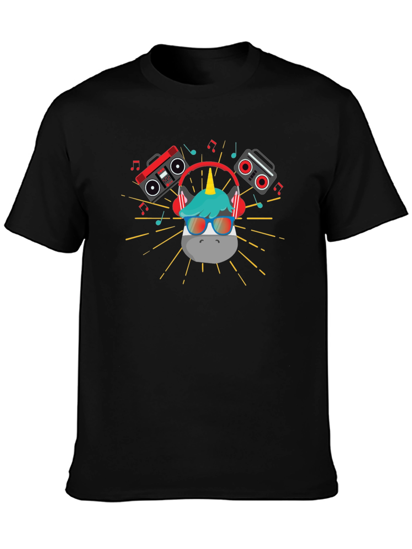 DJ Unicorn Graphic T-Shirt - Black