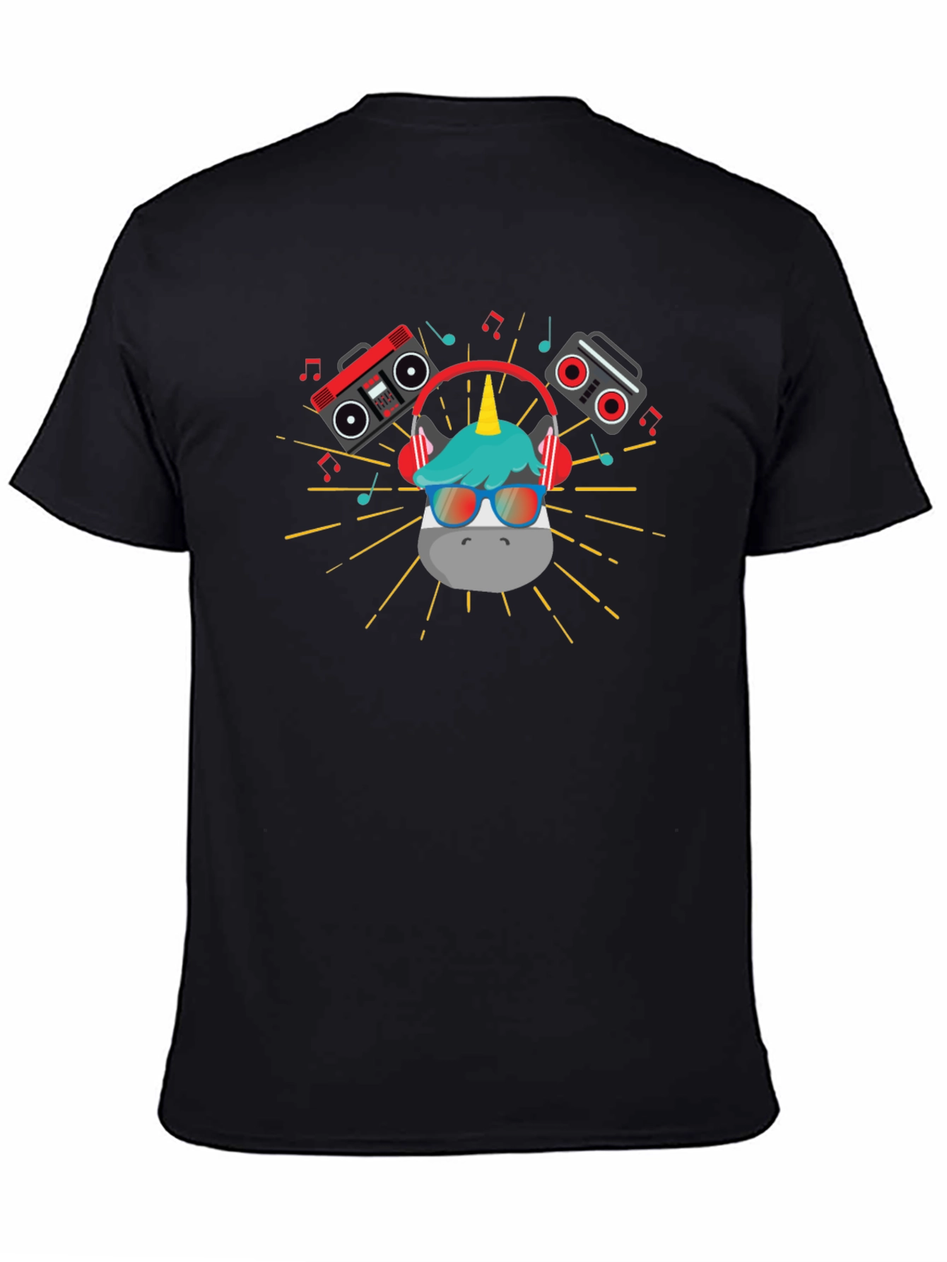 DJ Unicorn Graphic T-Shirt - Black
