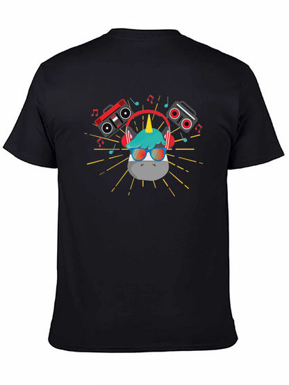 DJ Unicorn Graphic T-Shirt - Black
