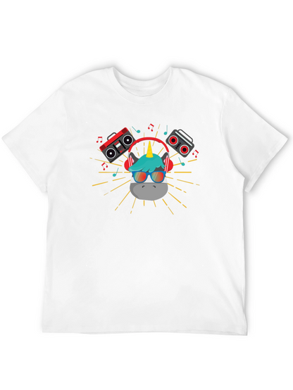 DJ Unicorn Graphic T-Shirt - Black