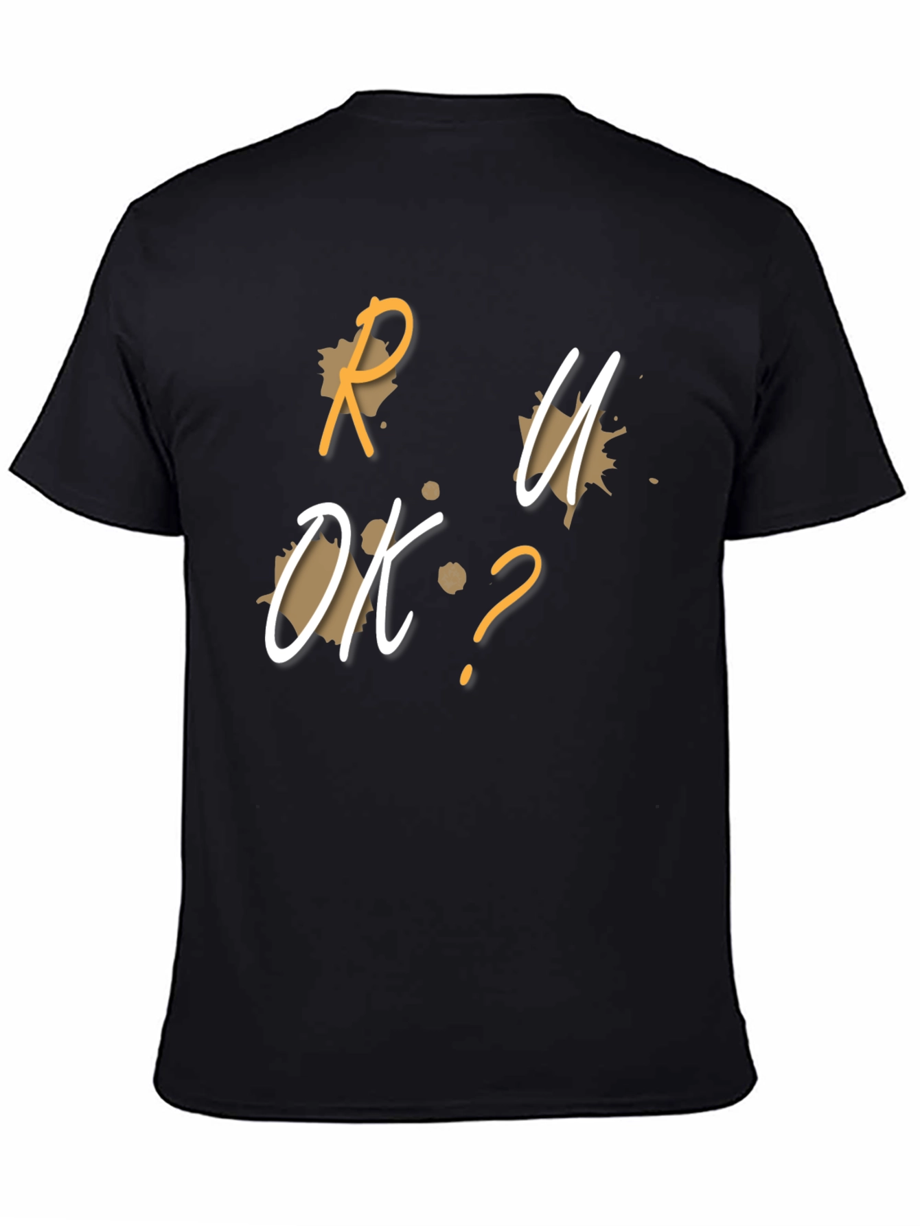R U OK? Graphic Black T-Shirt