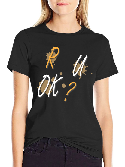 R U OK? Graphic Black T-Shirt