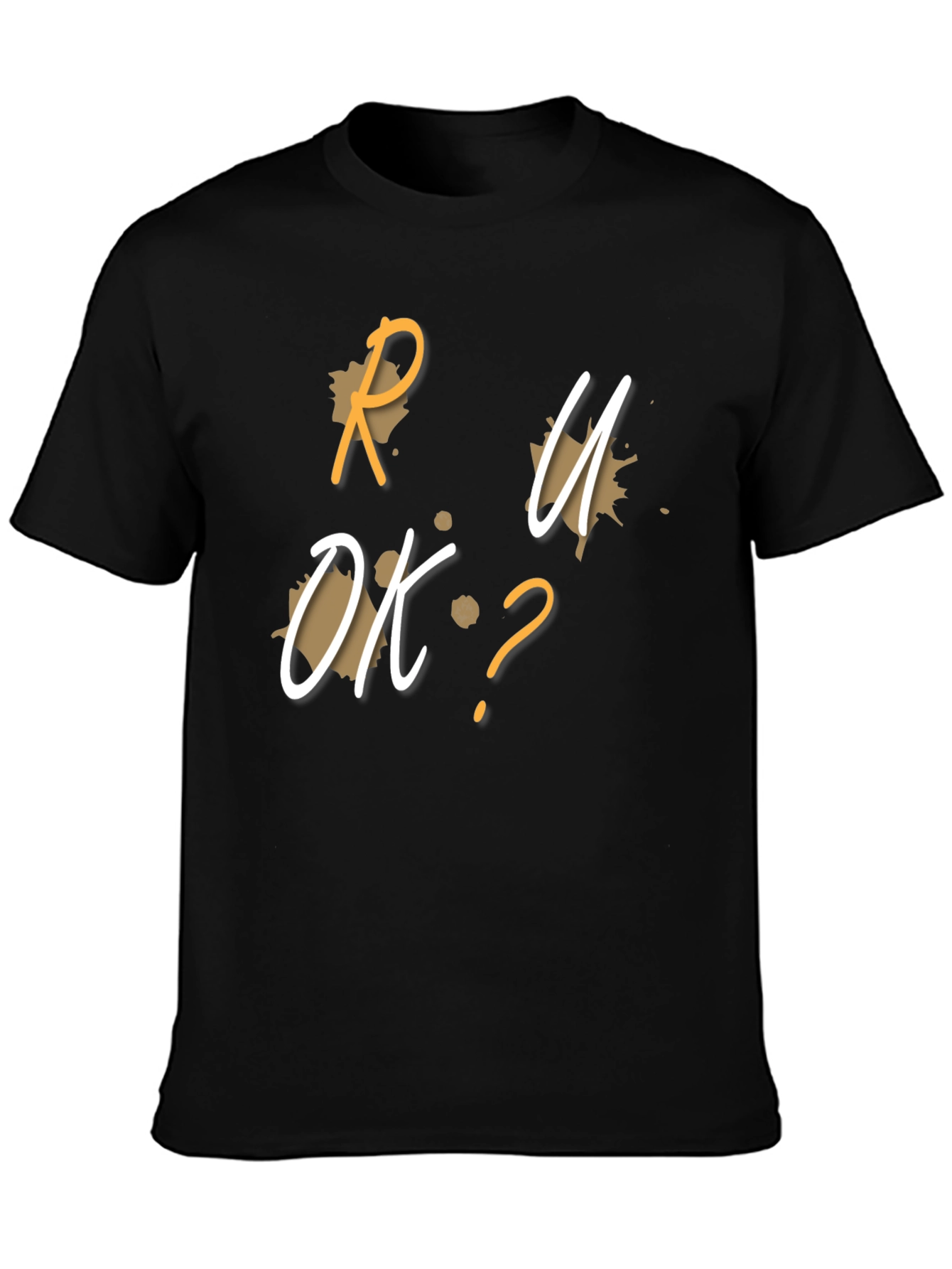 R U OK? Graphic Black T-Shirt