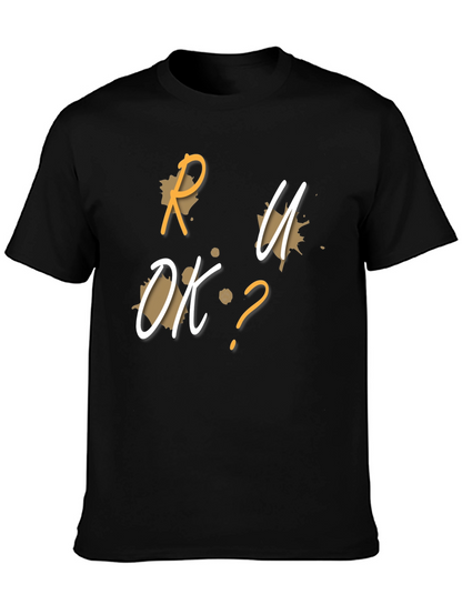 R U OK? Graphic Black T-Shirt