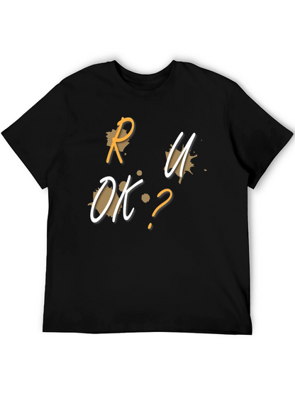 R U OK? Graphic Black T-Shirt