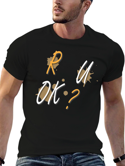 R U OK? Graphic Black T-Shirt