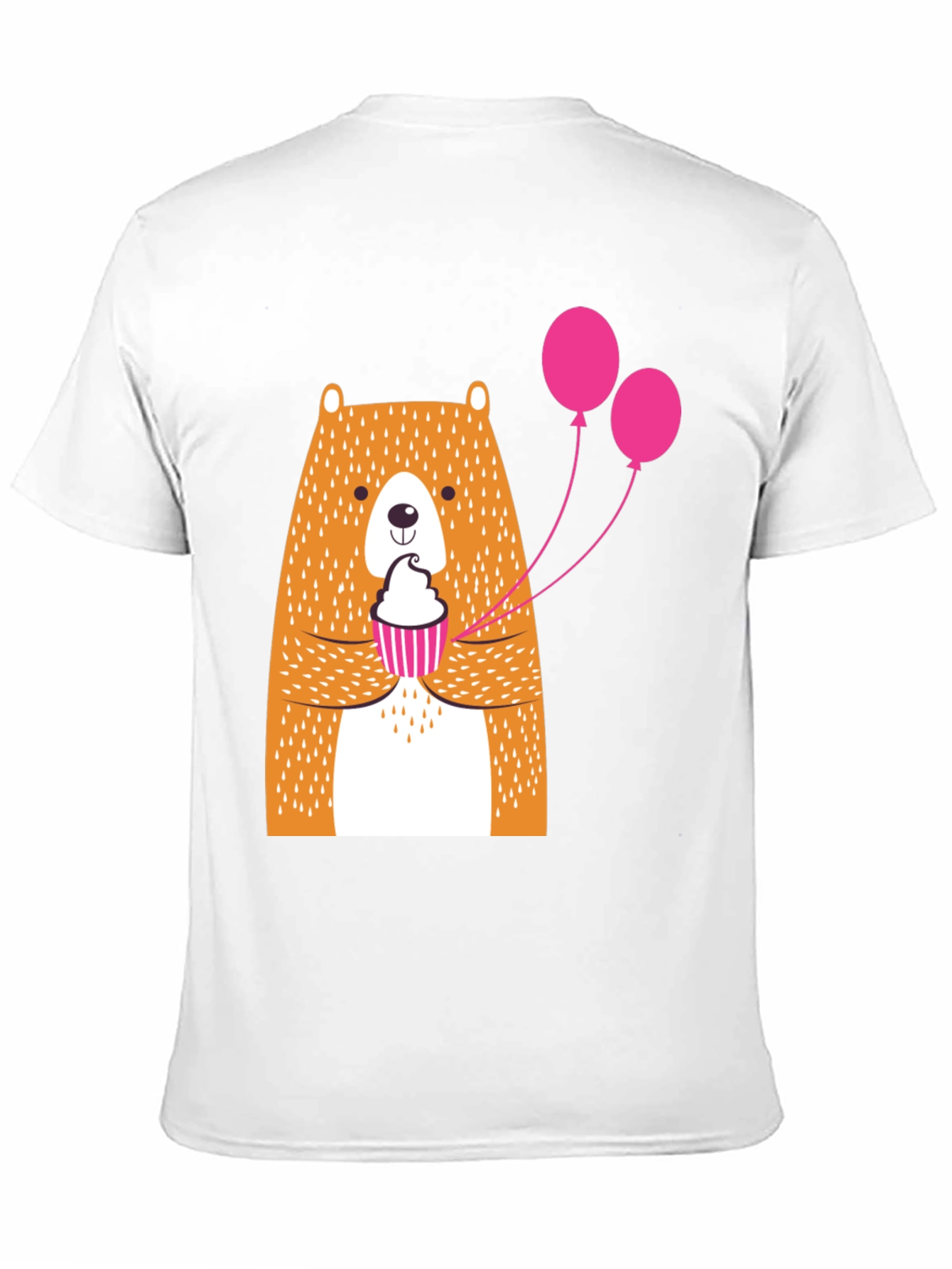 Cute Bear Cupcake Graphic Tee - Black