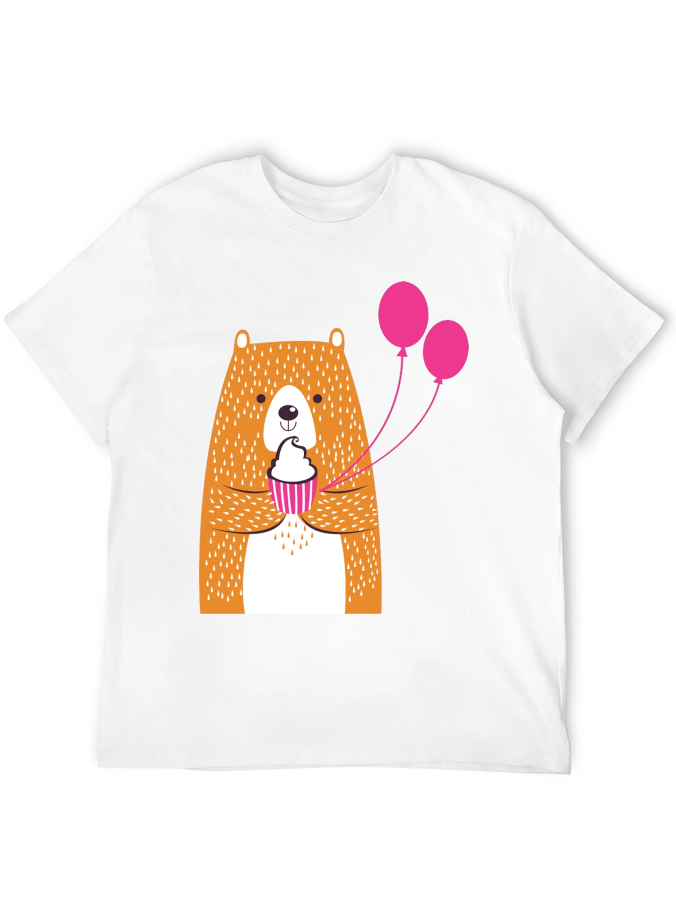 Cute Bear Cupcake Graphic Tee - Black