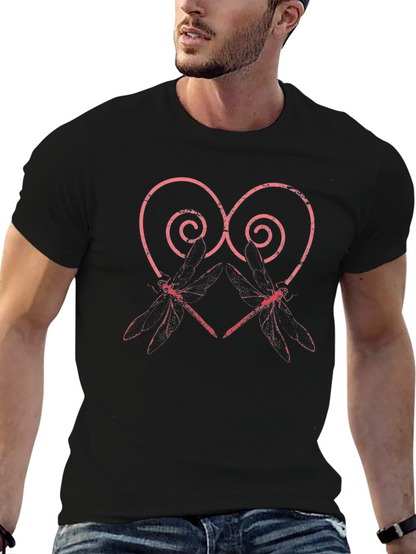 Dragonfly Heart Graphic Tee - Unique Print T-Shirt