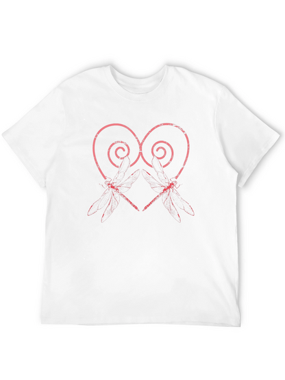 Dragonfly Heart Graphic Tee - Unique Print T-Shirt