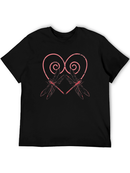 Dragonfly Heart Graphic Tee - Unique Print T-Shirt
