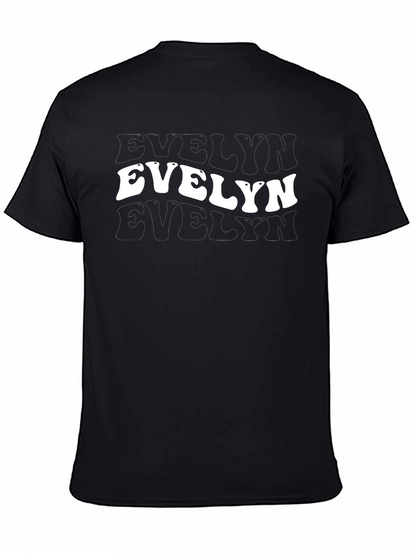 Evelyn Retro Name T-Shirt - Custom Wavy Text Tee