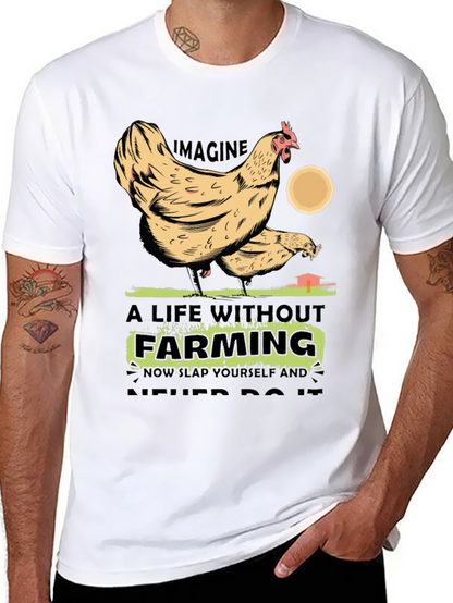 Farming Chicken Graphic T-Shirt