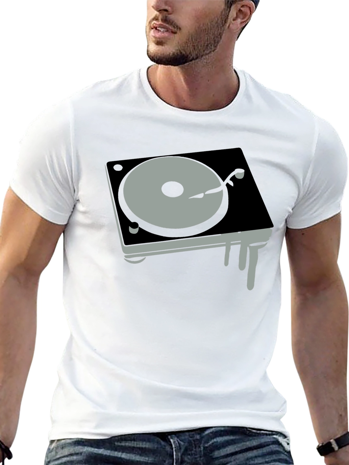 DJ Turntable Graphic Tee - Black
